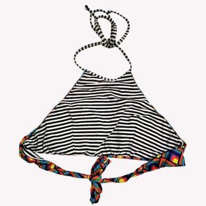 Vibrant Rainbow Geometric Bikini Top