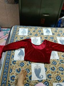 Red Velvet Blouse