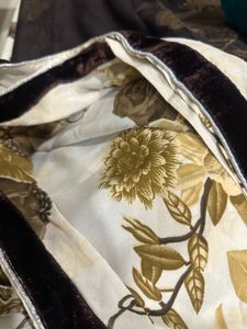 Elegant Brown Floral Saree Beautifully Printed