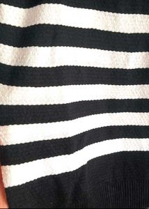 Striped Black &amp; White Korean Top