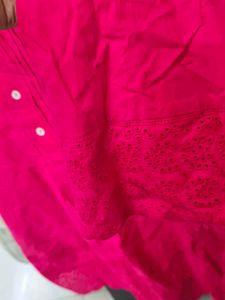 Vibrant Pink Embroidered Kurta