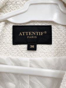 Chic White Textured Moto Jacket