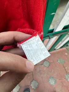 Lacoste Red Knit Turtleneck Sweater
