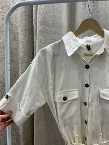Cream Shirt Dress with Belt