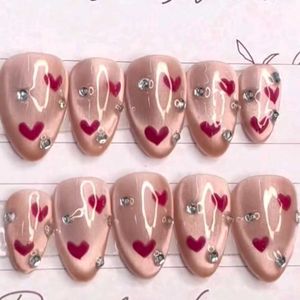 Cute Heart Press-On Nails