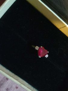 Heart-Shaped Ruby Ring with Diamonds