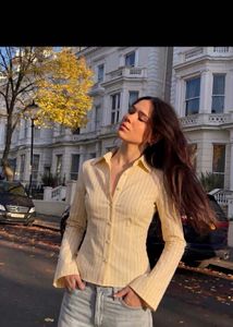 Chic Striped Button-Up Top