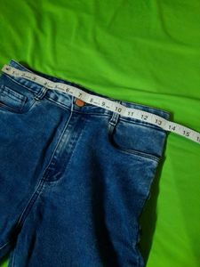 Acid Wash Denim Blue High Rise Super Skinny Jeans