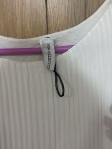Pleated White Tank Top