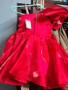 Brand new red flared party wear frock