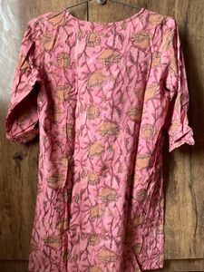 Pink Floral Print Kurta