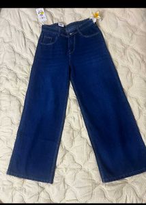 Wide Leg Dark Wash Denim Jeans