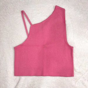 ZARA Pink Cropped Tank Top