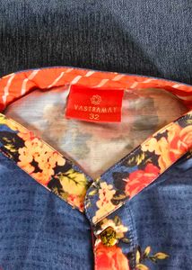 Floral Print boys Kurta Set with Jacket