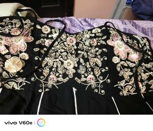 Elegant Black Embroidered Gown