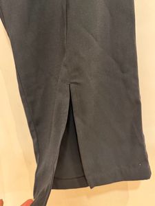 Pantaloons Black Pants With Open Slit