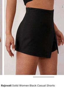 Black Slit-Front Shorts
