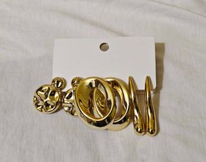 Chunky Gold Hoop Earrings Set