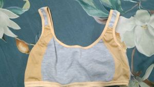 Comfortable Grey and Yellow Sports Bra
