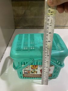 Retro Turquoise Picnic Basket