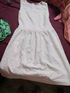 Chic White Eyelet Dress