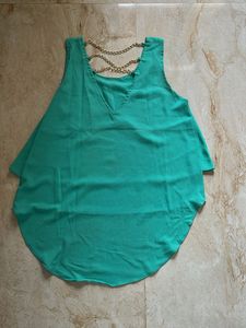 Green Layered Chain Tank Top