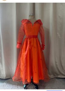 Stunning Orange Tulle Maxi Dress