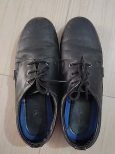 Black Leather Lace School Shoes