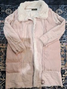 Pink Fur Trimmed Winter Coat