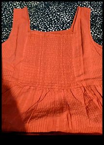 Orange Tiered Midi Dress