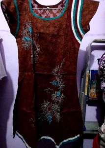 Elegant Brown Embroidered Kurta