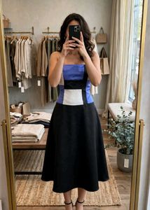 with freebies 🫶 Chic Colorblock Strapless Dress