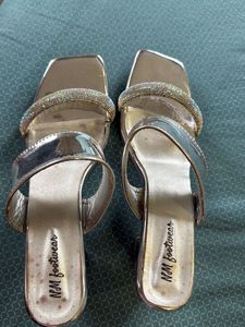 Sparkling Silver Block Heels