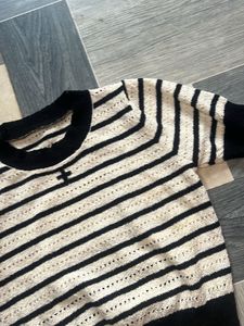 Striped Cropped Knit Top