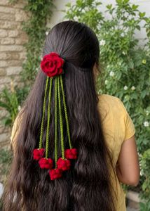 ✨crochet rose hair accessory🌹❤