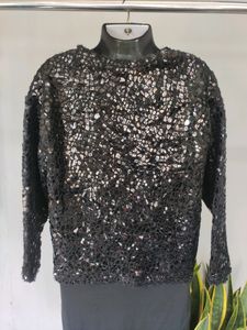 Sparkly Black Cropped Jacket
