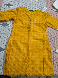 Vibrant Yellow Printed Kurta