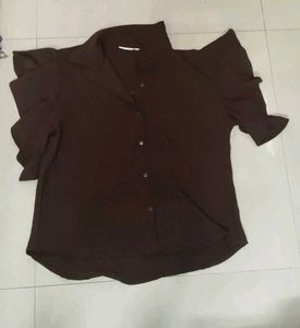 Stylish Brown Button-Up Shirt