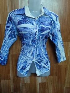 Stylish Abstract Print Button-Up Shirt