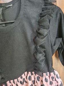 Girls' Black &amp; Polka Dot Dress