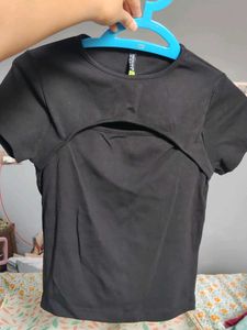 Black Cut-Out Detail Top
