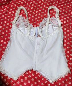 White Lace Trim Corset