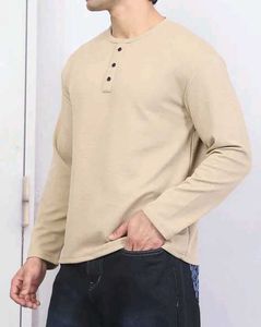 Shein Full Sleeve Mock Button Placket Textured Tsh