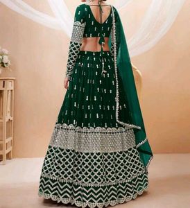 Gorgeous Green Lehenga Choli(semi stitched)