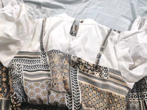 Boho Patchwork Print Midi Dress