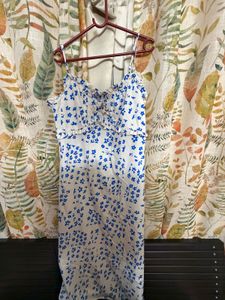 White Floral Print Mini Dress