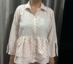 Cute Polka Dot Peplum Top
