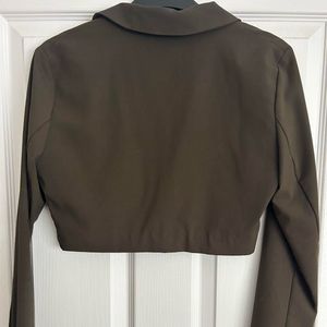 Zara Knotted Cropped Blazer Top