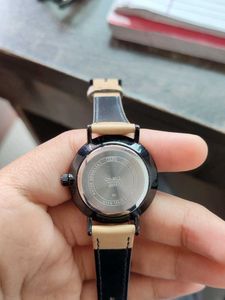 Casio Leather Strap Watch - Black Dial
