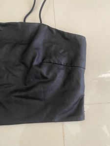 Sleek Black Satin Crop Top